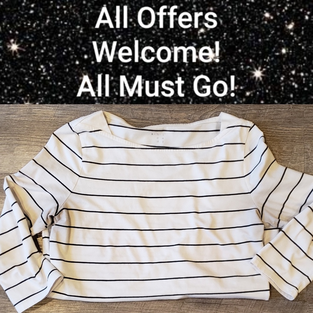 Striped 3/4 Length Top
